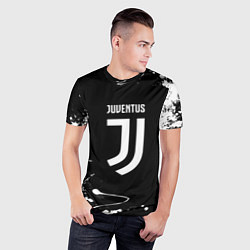 Футболка спортивная мужская Juventus краски белые, цвет: 3D-принт — фото 2