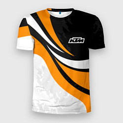 Мужская спорт-футболка КТМ - оранжевые вставки