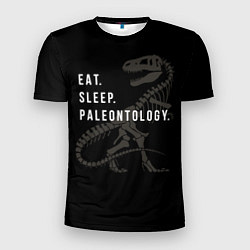 Мужская спорт-футболка Eat sleep paleontology