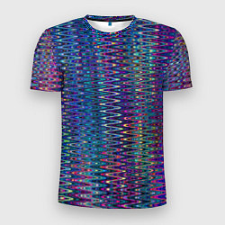 Мужская спорт-футболка Большой волнистый зигзаг разноцветный