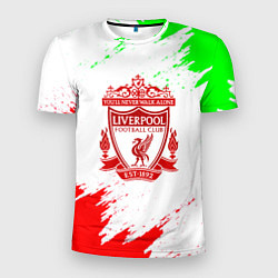 Футболка спортивная мужская Liverpool краски спорт, цвет: 3D-принт