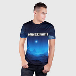 Футболка спортивная мужская Minecraft logo night, цвет: 3D-принт — фото 2