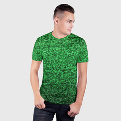 Футболка спортивная мужская Мелкая мозаика зелёный градиент, цвет: 3D-принт — фото 2