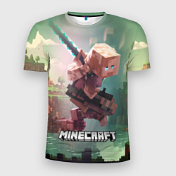 Футболка спортивная мужская Персонаж Minecraft ниндзя в прыжке, цвет: 3D-принт