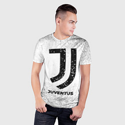 Футболка спортивная мужская Juventus с потертостями на светлом фоне, цвет: 3D-принт — фото 2