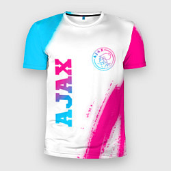 Футболка спортивная мужская Ajax neon gradient style вертикально, цвет: 3D-принт