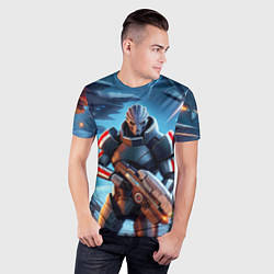 Футболка спортивная мужская Mass Effect - ai art, цвет: 3D-принт — фото 2