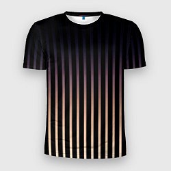 Мужская спорт-футболка Переливающиеся полосы чёрно-бежевый