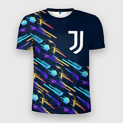 Футболка спортивная мужская Juventus градиентные мячи, цвет: 3D-принт