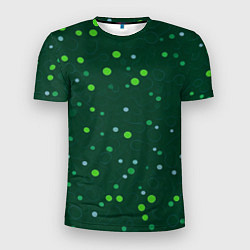 Мужская спорт-футболка Прикольный горошек зелёный