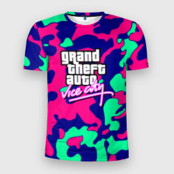 Футболка спортивная мужская GTA vice city камуфляж, цвет: 3D-принт