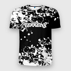 Мужская спорт-футболка Tekken 8 брызги белых красок