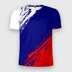Футболка спортивная мужская Триколор Россия, цвет: 3D-принт
