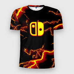 Футболка спортивная мужская Нинтендо шторм огненоое лого, цвет: 3D-принт