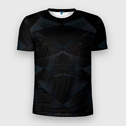 Мужская спорт-футболка Чёрная абстро текстура
