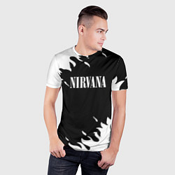 Футболка спортивная мужская Nirvana текстура огонь, цвет: 3D-принт — фото 2
