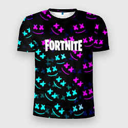 Футболка спортивная мужская Marshmello neon fortnite, цвет: 3D-принт