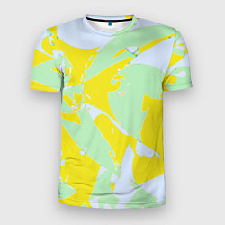 Футболка спортивная мужская Салатово-жёлтые пятна, цвет: 3D-принт