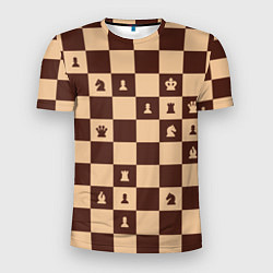 Мужская спорт-футболка Коричневая шахматная доска