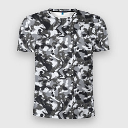 Мужская спорт-футболка Пиксельный камуфляж серого цвета