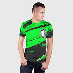 Футболка спортивная мужская AC Milan sport green, цвет: 3D-принт — фото 2
