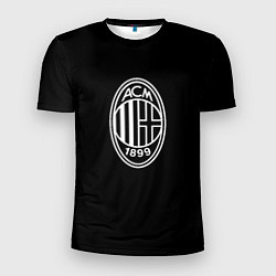 Футболка спортивная мужская Milan fc белое лого, цвет: 3D-принт