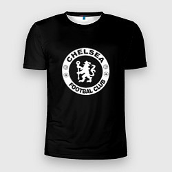 Футболка спортивная мужская Chelsea fc белое лого, цвет: 3D-принт