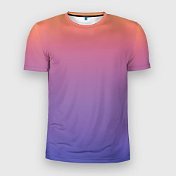 Мужская спорт-футболка Градиент закатное небо желтый фиолетовый