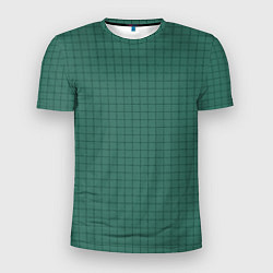 Мужская спорт-футболка Патиново-зелёный в клетку