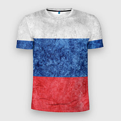 Мужская спорт-футболка Флаг России разноцветный