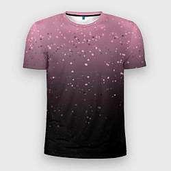 Футболка спортивная мужская Градиент тёмный розовый брызги, цвет: 3D-принт