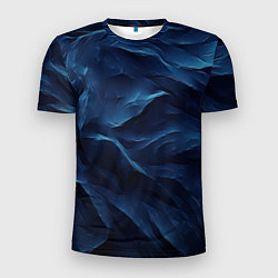 Мужская спорт-футболка Синие глубокие абстрактные волны