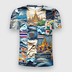 Мужская спорт-футболка Пэчворк из Тайланда