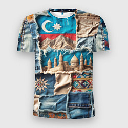 Мужская спорт-футболка Пэчворк джинсы в Азербайджане