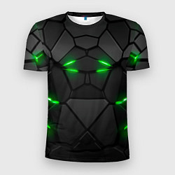 Мужская спорт-футболка Броня в стиле киберпанка в виде плит
