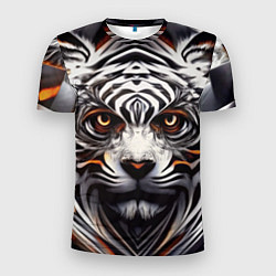 Мужская спорт-футболка Абстракция: тигр