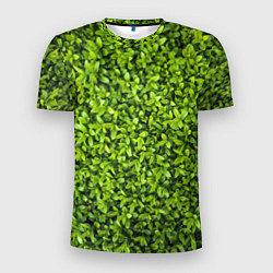 Мужская спорт-футболка Зелёная трава листья
