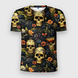 Мужская спорт-футболка Осень и черепа