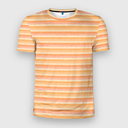 Футболка спортивная мужская Светлый жёлто-оранжевый в полоску, цвет: 3D-принт