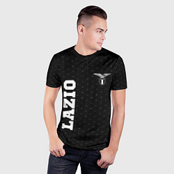 Футболка спортивная мужская Lazio sport на темном фоне вертикально, цвет: 3D-принт — фото 2
