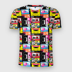 Мужская спорт-футболка Цветные аудиокассеты