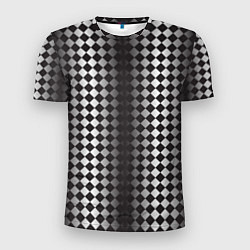 Мужская спорт-футболка Паттерн черных и белых квадратов