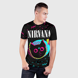 Футболка спортивная мужская Nirvana - rock star cat, цвет: 3D-принт — фото 2