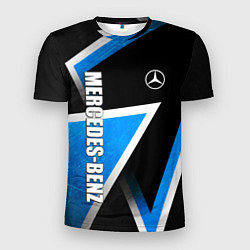 Мужская спорт-футболка Mercedes - blue metal