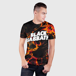 Футболка спортивная мужская Black Sabbath red lava, цвет: 3D-принт — фото 2