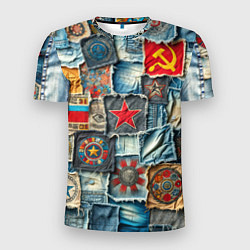 Мужская спорт-футболка Ретро пэчворк СССР