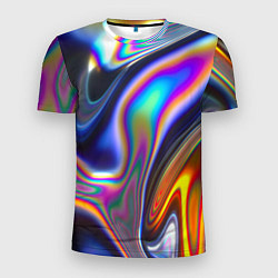 Мужская спорт-футболка Абстрактный разноцветный жидкий металл
