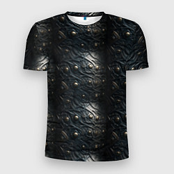 Мужская спорт-футболка Темная текстурная броня