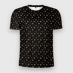 Мужская спорт-футболка Чёрный с золотыми звёздочками паттерны