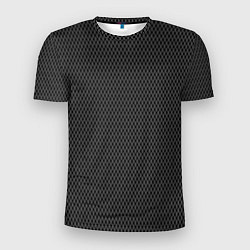 Мужская спорт-футболка Тёмно-серый паттерн сетка